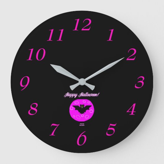 Halloween Bat Acrylic Wall Clock Große Wanduhr (Vorderseite)