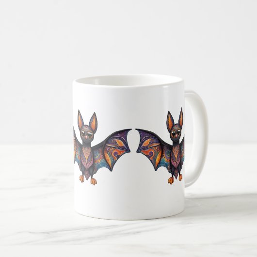 Halloween Bat Alebrije Kaffeetasse (VorderseiteRechts)