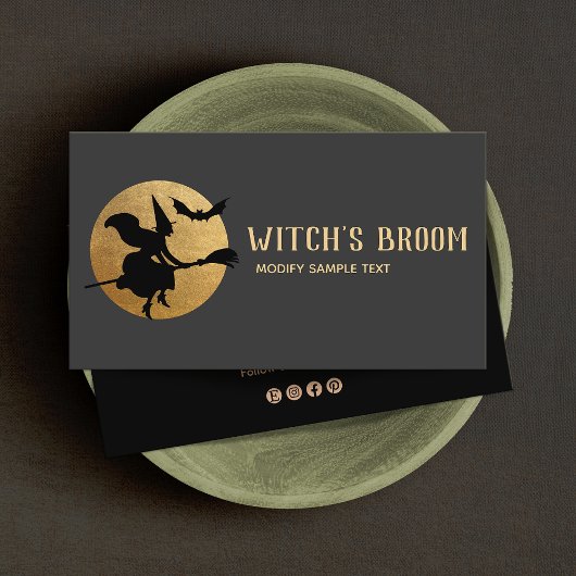 Halloween , Bat and Moon Business Card Visitenkarte