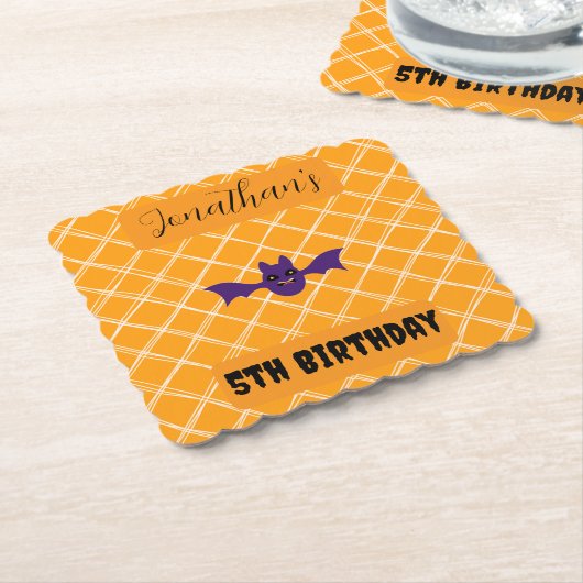 Halloween Bat Birthday Party Untersetzer (angewinkelt)