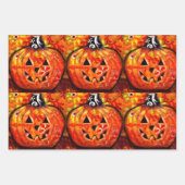 Halloween Bat Black Cat Jack-o-Lantern Decoupage Geschenkpapier Set (Vorderseite 2)