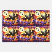 Halloween Bat Black Cat Jack-o-Lantern Decoupage Geschenkpapier Set (Vorderseite)
