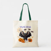 Halloween Bat Candy Tote Bag v1 Tragetasche (Rückseite)