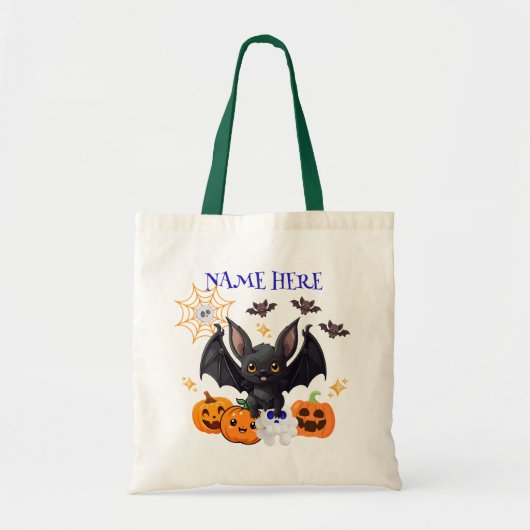 Halloween Bat Candy Tote Bag v1 Tragetasche (Vorne)