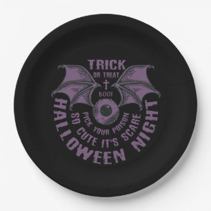 Halloween Bat Eyeball Paper Plate - Spooky Pappteller