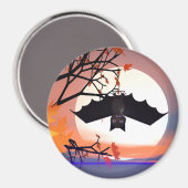 Halloween Bat in Tree Magnet (Vorderseite/Rückseite)