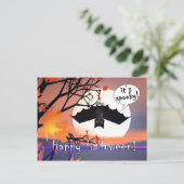 Halloween Bat in Tree Postkarte (Stehend Vorderseite)