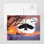 Halloween Bat in Tree Postkarte (Vorne/Hinten)