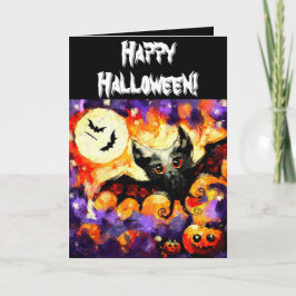 Halloween Bat & Jack-O-Lanterns Personalisiert Karte