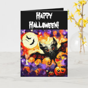 Halloween Bat & Jack-O-Lanterns Personalisiert Karte