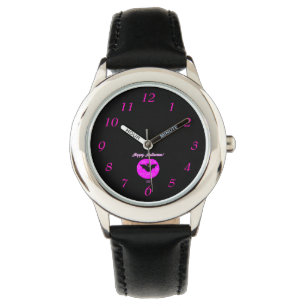 Halloween Bat Kids Stainless Steel Black Watch Armbanduhr