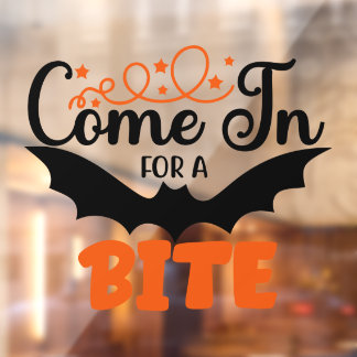 Halloween Bat kommt zum Biss herein Fensteraufkleber