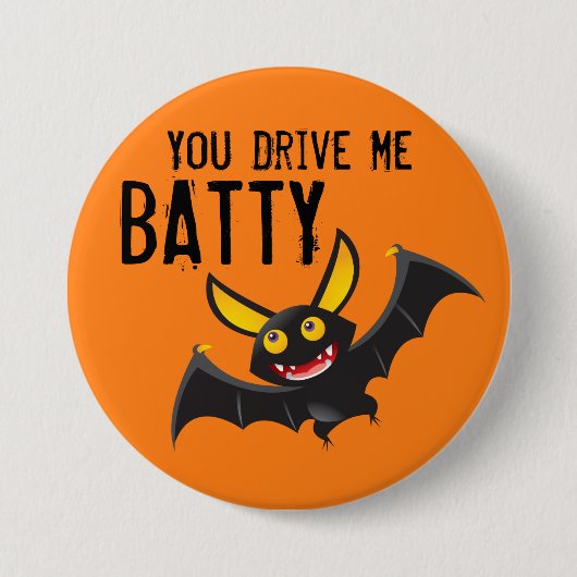 Halloween Bat Large, 3 Inch Round Button (Vorderseite)