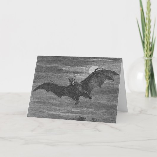Halloween Bat Lithograph Karte (Vorderseite)