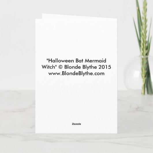 Halloween Bat Meerjungfrau Hexe Delphine Oktopus O Karte (Rückseite)