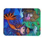 Halloween Bat Meerjungfrau Hexe Delphine Oktopus O Magnet (Horizontal)