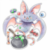 Halloween Bat mit Cauldron Eyeballs und Candy Aufkleber (Vorderseite)