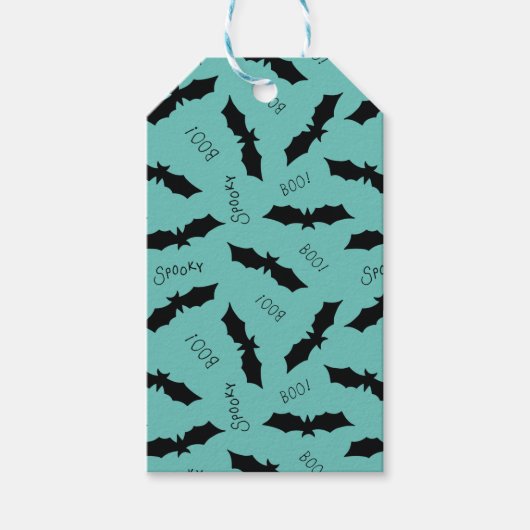 Halloween-Bat-Muster Geschenkanhänger (Vorderseite)