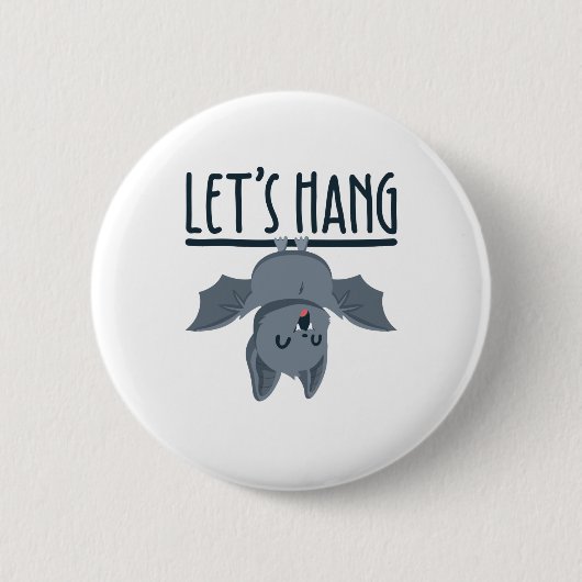 Halloween Bat Niedlich Spooky Let's Hang Button (Vorderseite)