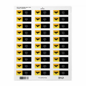 Halloween Bat Orange Black Yellow Address Label (Vorne)