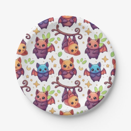 HALLOWEEN BAT PAPPTELLER (Vorderseite)