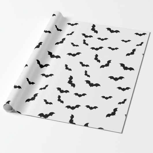 Halloween Bat Pattern Spooky Geschenkpapier (Ungerollt)
