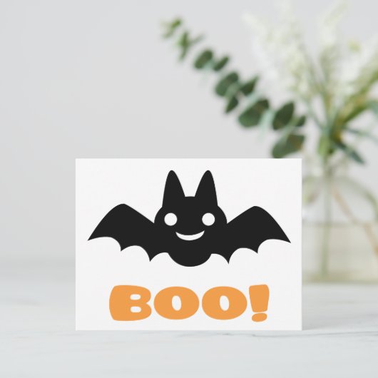 Halloween Bat Postkarte (Stehend Vorderseite)