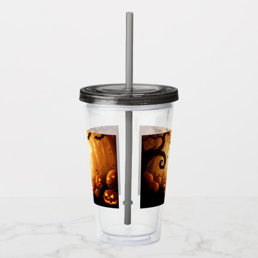 Halloween/Bat/Pumpkin/Fall Acryltrinkbecher (Rechts)