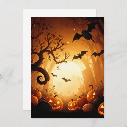 Halloween/Bat/Pumpkin/Fall Einladung (Vorne/Hinten)
