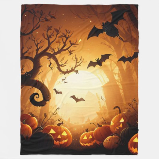 Halloween/Bat/Pumpkin/Fall Fleecedecke (Vorderseite)