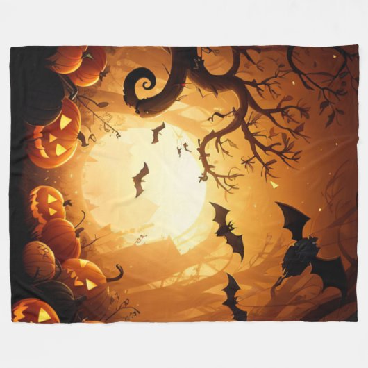 Halloween/Bat/Pumpkin/Fall Fleecedecke (Vorderseite (Horizontal))