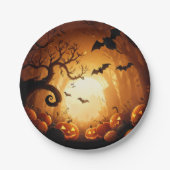 Halloween/Bat/Pumpkin/Fall Pappteller (Vorderseite)