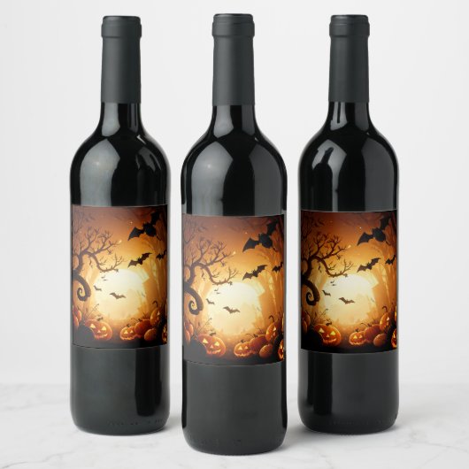 Halloween/Bat/Pumpkin/Fall Weinetikett (Flaschen)