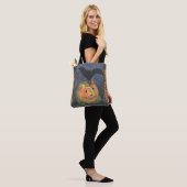 Halloween Bat & Pumpkin Tote Bag Tasche (Am Model)