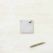 Halloween Bat Silhouette - Grau - Linde Post-it Klebezettel (Auf Schreibtisch)