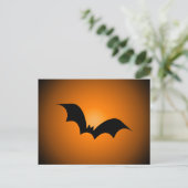 Halloween Bat Silhouette Orange Sky Postkarte (Stehend Vorderseite)
