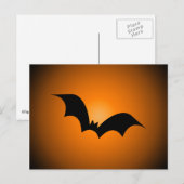 Halloween Bat Silhouette Orange Sky Postkarte (Vorne/Hinten)