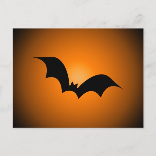 Halloween Bat Silhouette Orange Sky Postkarte (Vorderseite)
