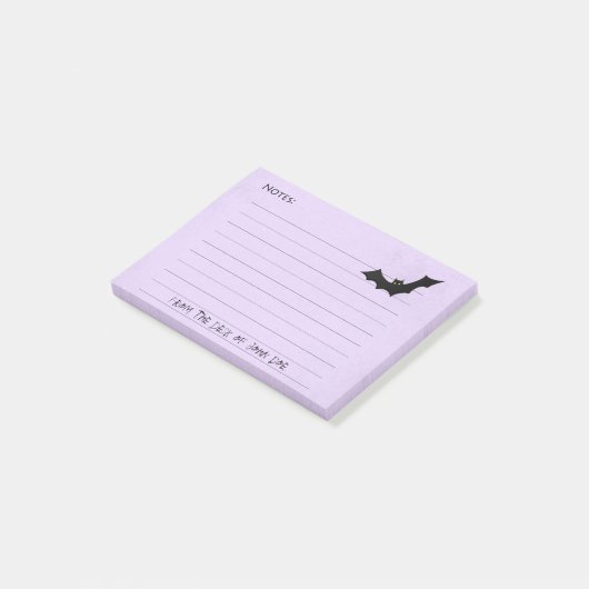 Halloween Bat Silhouette über Lila - Linde Post-it Klebezettel (angewinkelt)