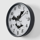Halloween: Bat Silhouetten White Grunge BG Uhr (Winkel)