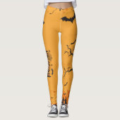 Halloween Bat Spider & Webs Leggings (Vorderseite)