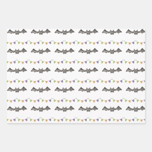 Halloween Bat Spiding Musterpapier Geschenkpapier Set (Vorderseite 3)