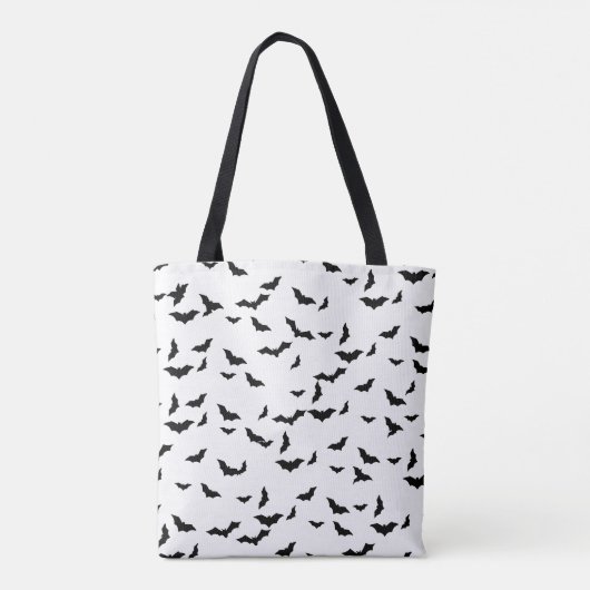 Halloween Bat Tote Bag | Black Bat Trick oder Tret Tasche (Rückseite)