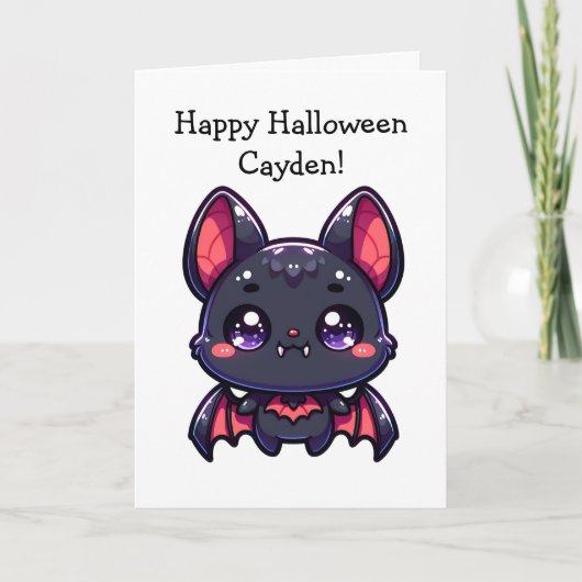 Halloween-Bat- und Farbseite für Kinder Karte (Vorderseite)
