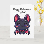 Halloween-Bat- und Farbseite für Kinder Karte (Gelbe Blume)