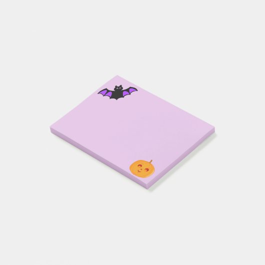 Halloween Bat und Pumpkin Post-it Klebezettel (angewinkelt)