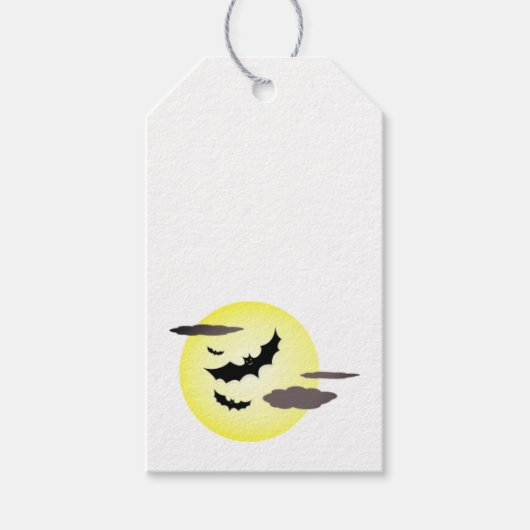 Halloween Bat und Vollmond-Geschenkmarke Geschenkanhänger (Vorderseite)