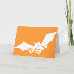 Halloween Bat White Color Halloween Grußkarte Karte