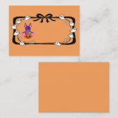 Halloween Bat With Candy Orange Platzkarte (Vorne/Hinten)