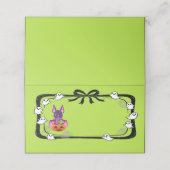 Halloween Bat With Candy Platzkarte (Außenseite Aufgefaltet)